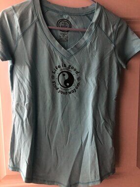 Life Is Good Short Sleeve Stretch Top - Women Small - NWOT